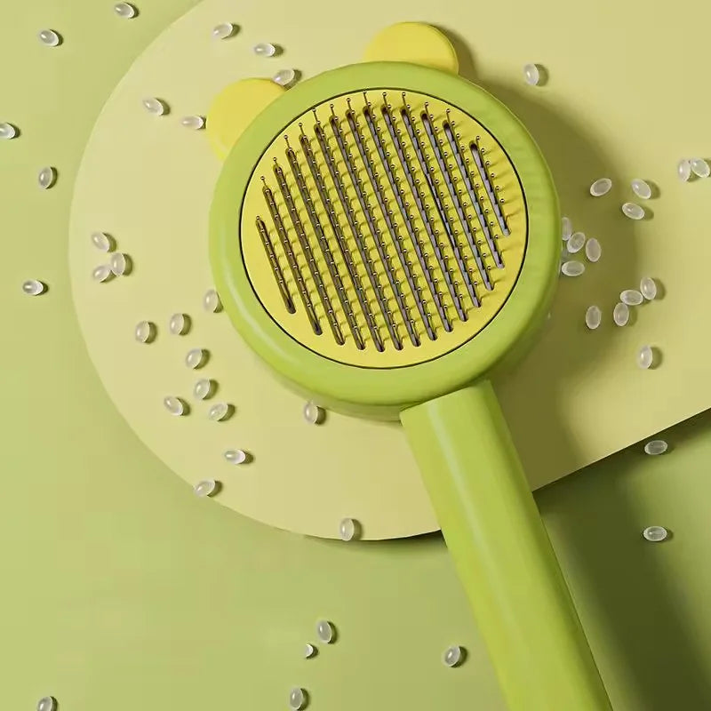 One Click Self Cleaning Pet Grooming Comb Floating Fur Removal Massage Brush Daily Beauty Care Tool For Cat Dog Puppy Kitten