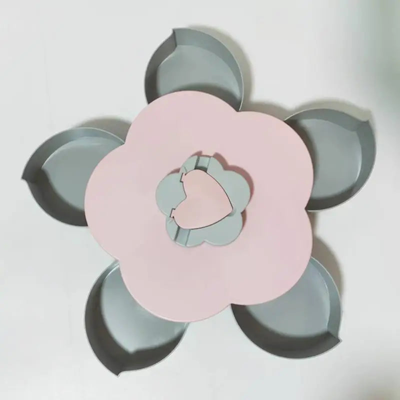 Snack Storage Box, Rotating Candy Box Petal Shape Food Snack Storage Box, Food Fruit Storage Box