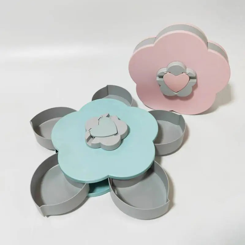 Snack Storage Box, Rotating Candy Box Petal Shape Food Snack Storage Box, Food Fruit Storage Box