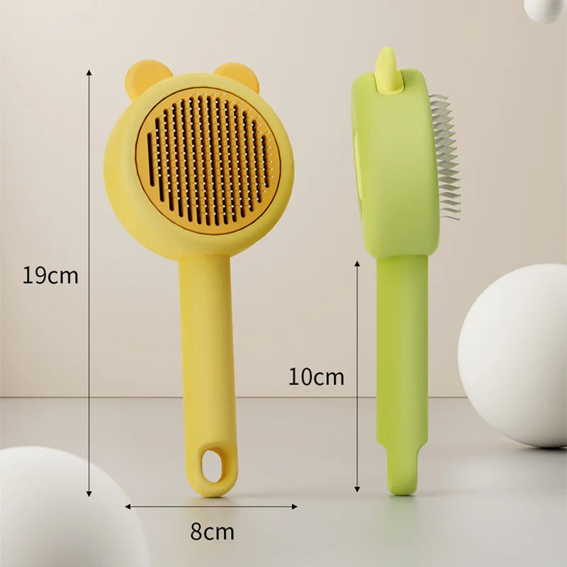 One Click Self Cleaning Pet Grooming Comb Floating Fur Removal Massage Brush Daily Beauty Care Tool For Cat Dog Puppy Kitten