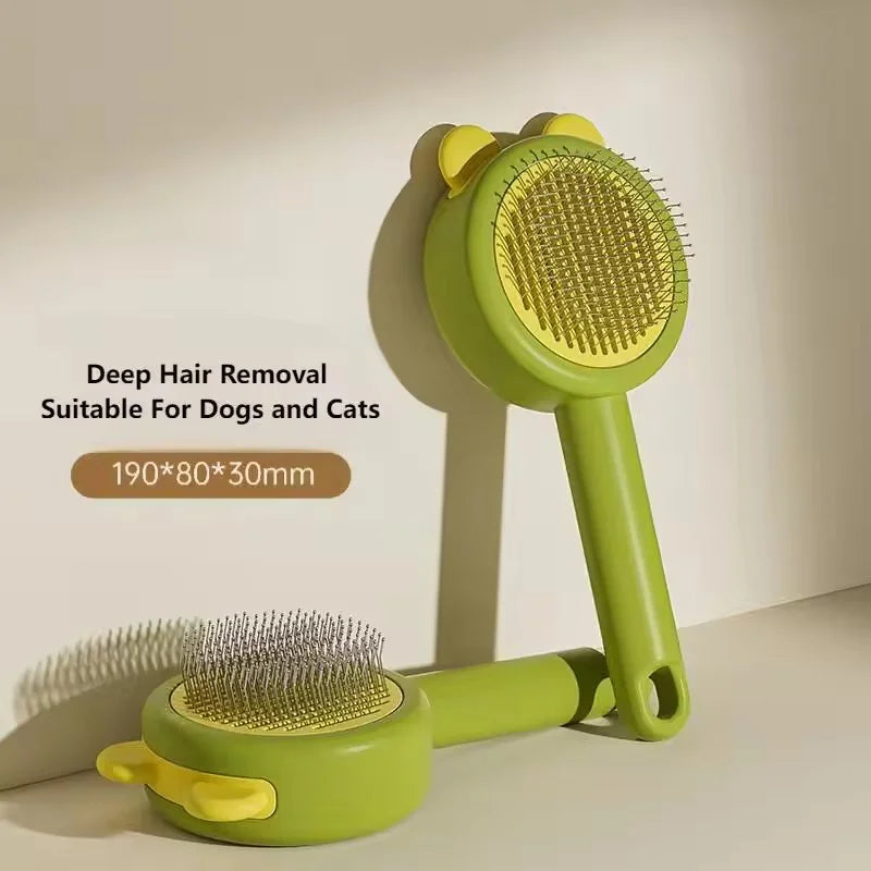 One Click Self Cleaning Pet Grooming Comb Floating Fur Removal Massage Brush Daily Beauty Care Tool For Cat Dog Puppy Kitten