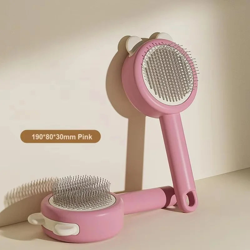 One Click Self Cleaning Pet Grooming Comb Floating Fur Removal Massage Brush Daily Beauty Care Tool For Cat Dog Puppy Kitten