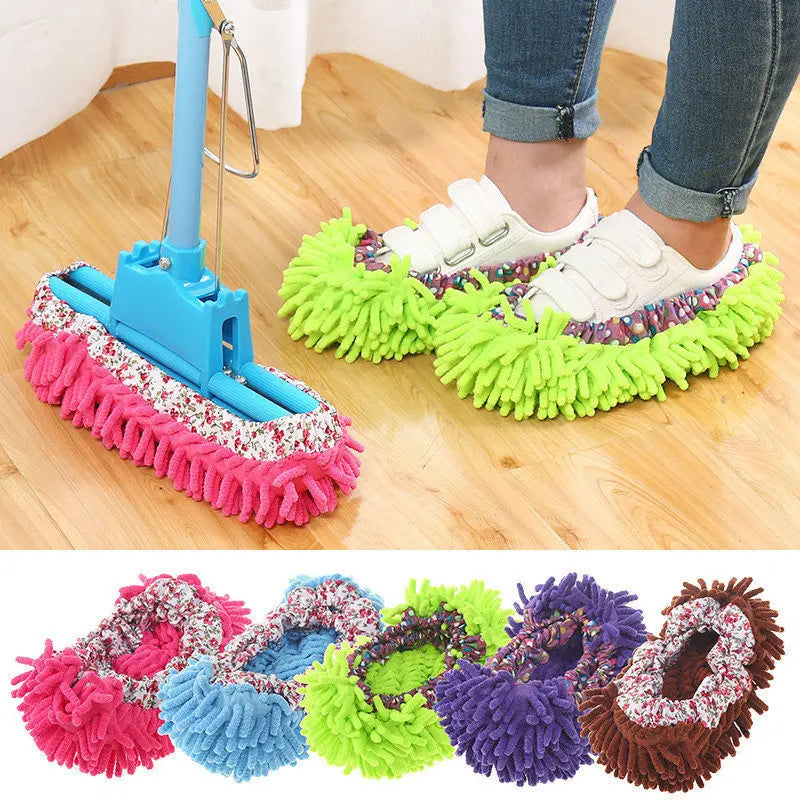 4pcs Multifunction Floor Dust Cleaning Slippers Shoes Lazy Mopping Shoes Home Floor Cleaning Micro Fiber Cleaning Shoes