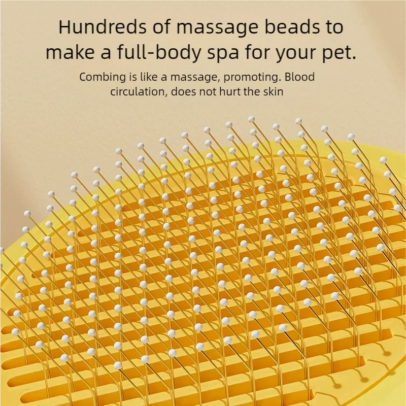 One Click Self Cleaning Pet Grooming Comb Floating Fur Removal Massage Brush Daily Beauty Care Tool For Cat Dog Puppy Kitten