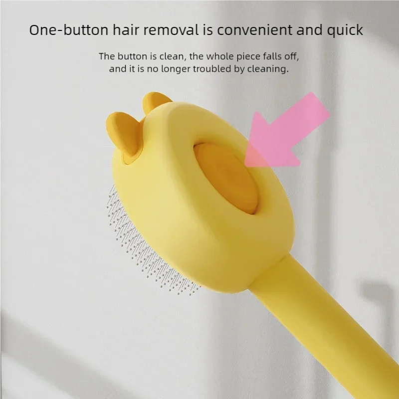 One Click Self Cleaning Pet Grooming Comb Floating Fur Removal Massage Brush Daily Beauty Care Tool For Cat Dog Puppy Kitten