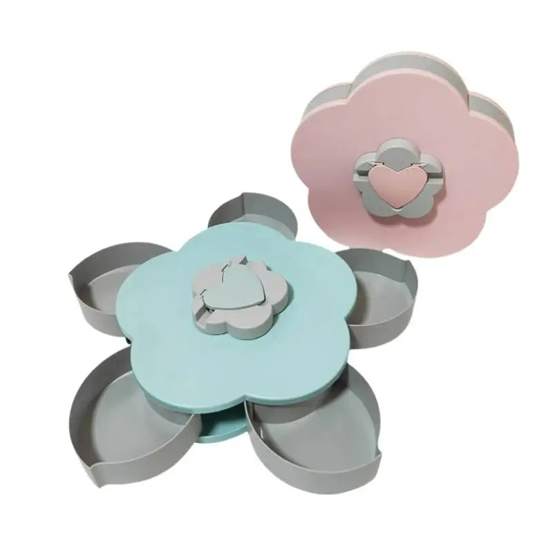 Snack Storage Box, Rotating Candy Box Petal Shape Food Snack Storage Box, Food Fruit Storage Box